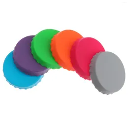 Dinnerware 6 Pcs Can Sealing Lid Silicone Caps Soda Beverage Cover Drinks Bottle Lids Water Protector Toppers Para Lunch