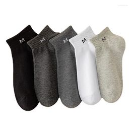 Men's Socks 50Pairs Men Solid Colour M Letter Sweat Absorbent Casual Low Tube Student Sports Spring Autumn