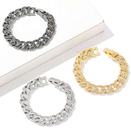 Cuban crystal bracelet trendy hip-hop full diamond jewelry 18K bracelet 18-25cm bracelet