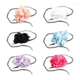 Belts Delicate Flower Decors Waist Belt Women Adjustable With Pearl Metal Thin Waistband Colourful Vintage Romantic