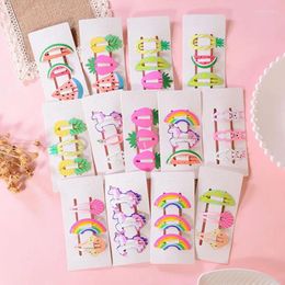 Hair Accessories 3pcs Baby Snap Clips For Children Kids Girls Cute Cartoon Fruit Animal Hairpins Clip Pins Colour Barrettes