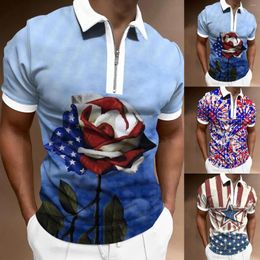 Men's T Shirts Mens Zipper Short Sleeve Solid Shirt Outdoor Tribal Pattern Top