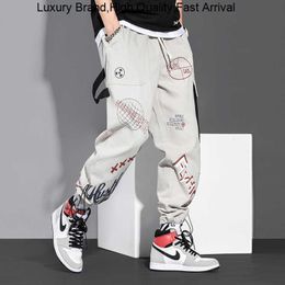 Men's Pants Cargo Autumn Pants for Men Korean New Version Trendy Cartoon Graffiti Casual Sweatpants Loose Letters Printed Harem Trousers J230420