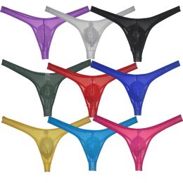 Men Mesh Thongs See-Through Sexy Bulge Pouch T-Back Ordinary Mini Bikini Tangas