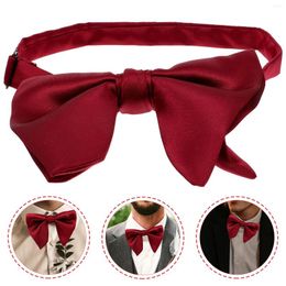 Bow Ties Groom Bowtie Pre Tied Men Double Layer Bowties Polyester Yarn Tuxedo Bridegroom