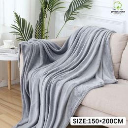 Carpets Soft Warm Coral Fleece Flannel Blankets for Beds Faux Fur Mink Throw Solid Colour Sofa Cover Bedspread Winter Plaids 231121