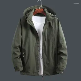 Men's Jackets Spring And Autumn Jacket Trend Loose Casual Tooling Removable Cap Military Style Flight Suit Simple Breathable Comfortable