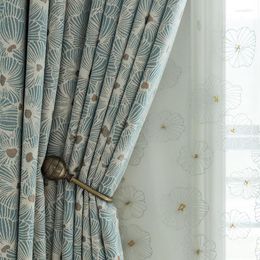 Curtain Sunflower High-grade Curtains For Living Dining Room Bedroom Thick Cotton Jacquard American Simple Modern Fresh