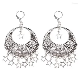 Dangle Earrings Alloy Hollow Star Shaped Long Material Perfect Gift For Girl Women