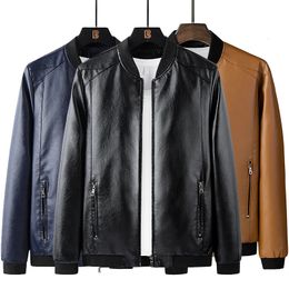 Men's Leather Faux Leather Plus Size M-8XL Fashion Jacket Men PU Leather Jacket Autumn Slim Motorcycle Biker Jacket Coat 231120