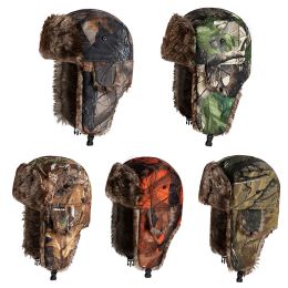 Homem earflap chapéu lei feng chapéu camuflagem quente inverno chapéu boné grosso abas chapéu de esqui colorido moda unisex quente ao ar livre