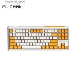 Keyboards FLESPORTS CMK87 Single-Mode-Three-Mode Full-Key Hot Swap 87-Key 2.4G Wireless Bluetooth Wired Mechanical Keyboard PBT Keycap Q231121