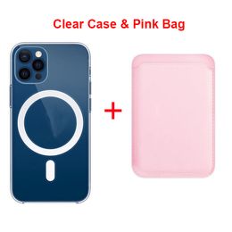 For Magsafe Cases and Wallet Card Holder Magnetic Wireless Charging Case For iPhone 13 12 14 Pro MAX mini Leather Cover Accessories