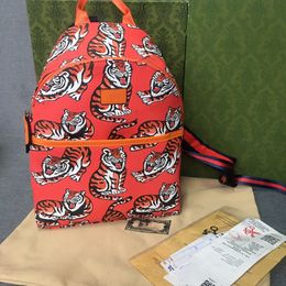 Tasarımcı Kids Tiger Mektup Baskılı Sırt Çantaları Moda Çocuk PU Deri Çift Omuz Çantaları Klasik Gençler Okul Gündelik Sırt Çantası A9943