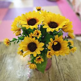 Decorative Flowers Landscaping Artificial Simulation Silk Sunflowers Building Landscape Accessories