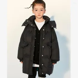 Down Coat 2023 Winter Children Snow Suit Windproof Thicker Warm Fashion Jackets For Kids Girls A1745