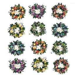 Decorative Flowers 16.5Inch Wreaths Farmhouse Garland For Front Door Home Decor Window Wall Party Wedding