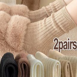 Socks Hosiery 12Pairs Korean Winter Thickened Wool Womens Breathable Comfortable Plush Low Tube Snow Simple Warm Cashmere 231120