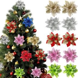 Christmas Decorations 510PCS Glitter Artifical Flowers Mreey Tree Decoration Happy Year Ornaments Xmas Fake Natal 231120