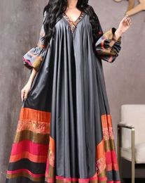 Plus size Dresses Vintage Printed Dres Breathable Loose Middle Eastern Robe Casual Long Sleeve Abaya Muslim Abayas for 231121