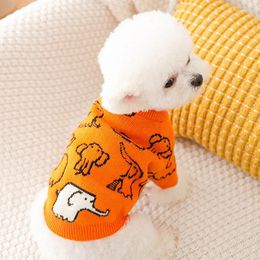 Dog Apparel Orange Elephant Clothes Casual Knit Sweater Puppy Winter Warm Two Feet Pet Comfortable Pullover