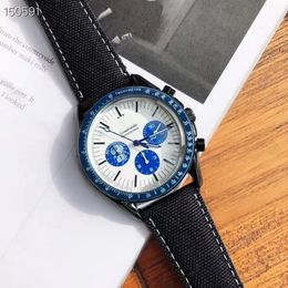 Omeg Stainless steel Wrist Watches for Men 2024 New Mens Watches All Dial Work Quartz Watchs Top Luxury Brand Clock Men Fashion Black leather strap OME-04