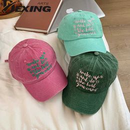 Ball Caps Woman Letter Green Hot pink Baseball Caps Men Adjustable Casual Embroidered Cotton Sun Hats Unisex Solid Color Visor Hats J230421