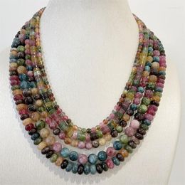 Chains Luxury Brazil Candy Tourmaline Necklace Colorful Natural Stone Jewelry Elegant Exquisite Beaded Chain Choker Collier