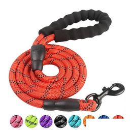 Dog Collars & Leashes Nylon Training Dog Leashes Webbing Recall Long Lead Line Pet Traction Rope Great For Teaching Cam Drop Delivery Dhku2