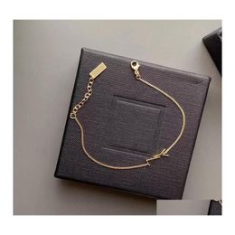 Bangle Designer Gold Chain Bracelet Womens Bracelets Love Jewelry Luxury Letter Pendant Y For Women Charm Earring Wedding G2205242Z Dhrbd