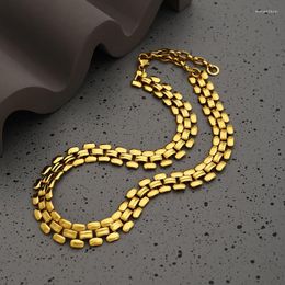 Choker Short Metal Necklace Stylish Textured Gold-plated Watch Bracelet Chocker Collarbone Chain