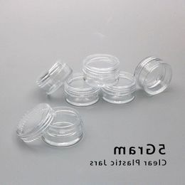 5 Gramme Clear Jars Plastic Jars Plastic Cosmetic Container Empty Cosmetic Sample Containers Transparent 5ML Plastic Pot Jars Gdhen