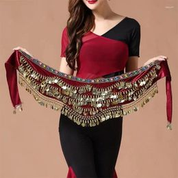 Stage Wear Oriental Belly Dance Coin Belt Bell Hip Scarf Golden Clothing Accessories Dancing