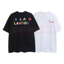 Designer Mens Summer T Shirt Womens Fashion Colour Letter Printing Tees Lovers Hip Hop Loose Clothing Size S-XL