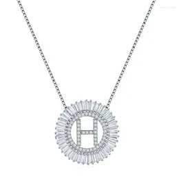 Pendants HUAMI M J Y Initials Pendant Necklaces For Women Men Charm Chain Simple Silver Colour Family Jewellery Gift Collier Femme