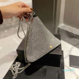 Shining Rhinestone Purse HandBags Designer Bags Lady WalletPlain Bag Diamond Crossbag Chest Pack Soft Women Totes Handbags