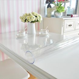 Table Cloth PVC Tablecloth Transparent Kitchen Dining Cover Rectangular Waterproof Oilproof Soft 1.0mm