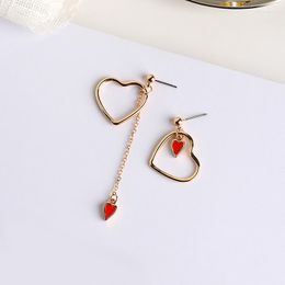 Dangle Earrings Korean Style Chain Tassel For Women Cute Hollow Heart Drops Ear Jewellery Fashion Brincos Oorbellen Gift