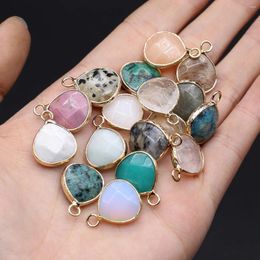 Pendant Necklaces Natural Stone Pendants Big Water Drop Rose Quartz Opal For Fashion Jewellery Making Diy Women Necklace Earrings Gifts