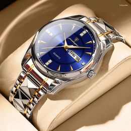 Wristwatches POEDAGAR Brand Men's Watches Sport Quartz Luxury Stainless Steel Clock With Luminous Watch Relogio Masculino