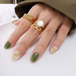 Cluster Rings Women Jewellery Men 15 Stainless Steel Ladies Paired Vintage Teenagers Costume Aesthetic Ring Set Gift Present Accessories