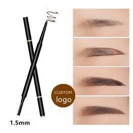 Eyebrow Enhancers Double Head Waterproof Ultra Fine Eyebrow Pencil Pigmented Natural Vegan Automatic Eye Brow Pencil Private Label 6 Colors 231120