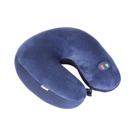 Pillow Massage Neck Artificial Mechanics Foam Particles 6 Adjustable USB Or Battery 2-way Power Supply (Smoke Grey / Navy Rose