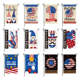 4th of July Garden Flags Welcome Stars Patriotic Striped Independence Day Flag Vertical Double Sided Patriotic Memorial Day Farm Home Outside Yard Decor