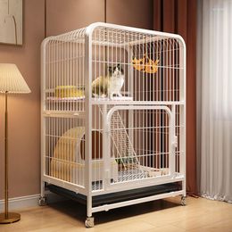 Cat Carriers Simple Folding Iron Art Cages Household Indoor Villa House Modern Litter Basin Integrated Pet Supplies Cage