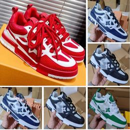 2024 Designer Casual Shoes Men Sneakers Rubber Platform Trainers Genuine Leather Sneaker Multicolor Lace-up Skate Shoes Fashion Running Shoe L3