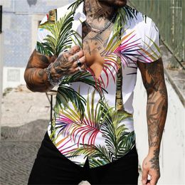 Men's Casual Shirts Fashion Summer Aloha Shirt Tropical 3D Print Men And Women's Harajuku Street Leisure Beach Short Sleeve Top