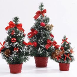 Christmas Decorations 20cm Artificial Tree Fake Pine Sisal Bonsai Mini Tabletop Ornament Navidad Year Gifts