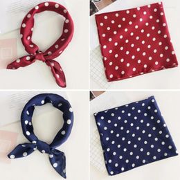 Scarves Luxury Soft Women Square Scarf Bandanas Wrap Dot Print Beautiful Laides Neck Headband Hair Tie Bag Decoration