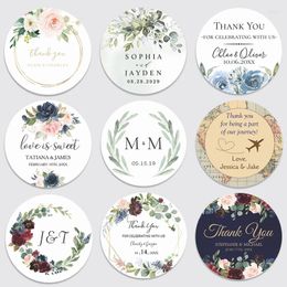 Party Supplies Personalized Round Circle Label Stickers Waterproof1.5-3inch Custom Name Date Thank You For Bridal Shower Favors